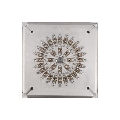Jig de pulido de fibra óptica de 24 puertos con soporte de ferrules de 2,5 mm y construcción de acero inoxidable S136 para uso FTTH