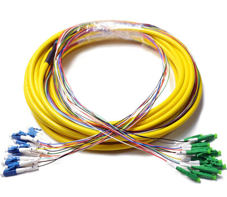 1-3M Lc al cordón de remiendo de la fibra del Lc, cordón de remiendo a una cara del cable del desbloqueo de la chaqueta amarilla