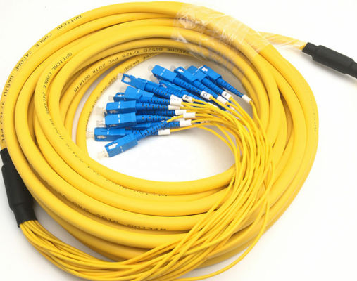 1-3M Lc al cordón de remiendo de la fibra del Lc, cordón de remiendo a una cara del cable del desbloqueo de la chaqueta amarilla