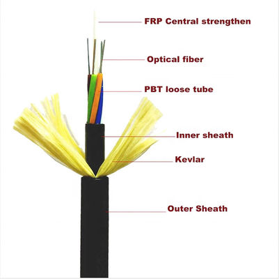 Adss 48 longitudes de palmo grande aéreas del solo modo del cable del cordón de remiendo de la fibra óptica de la base